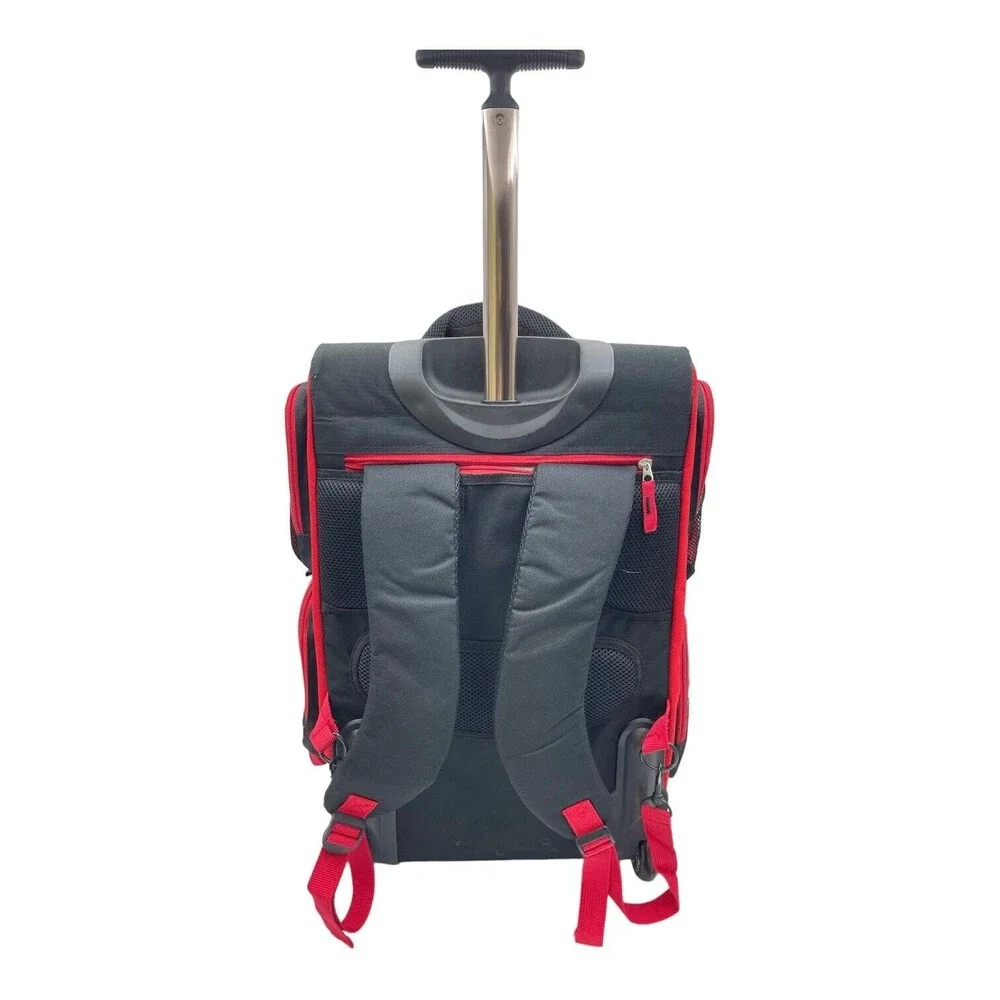 Disney Red Mickey Mouse Blake Rolling Carry On Backpack
